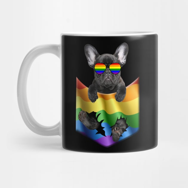 French Bulldog In Pocket LGBT Pride Flag For Dog Lovers by Terryeare